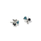 Blue Topaz, Iolite and White Topaz earrings in sterling silver, style E5539 - view 3