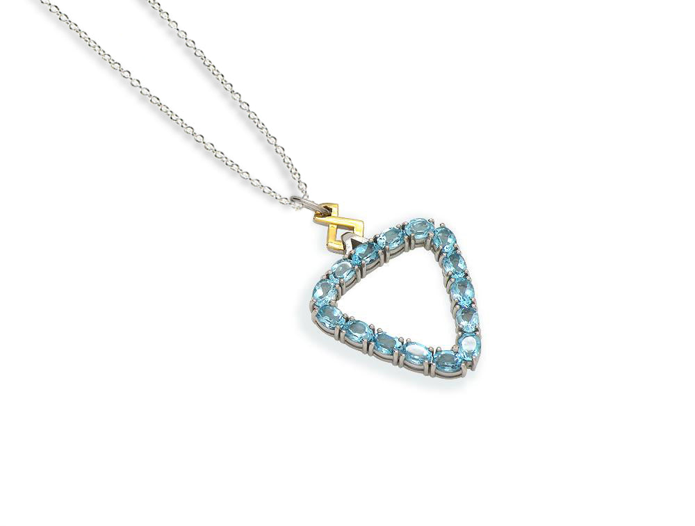 Amethyst and Blue Topaz pendant in sterling silver, style P7370