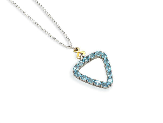 Amethyst and Blue Topaz pendant in sterling silver, style P7370