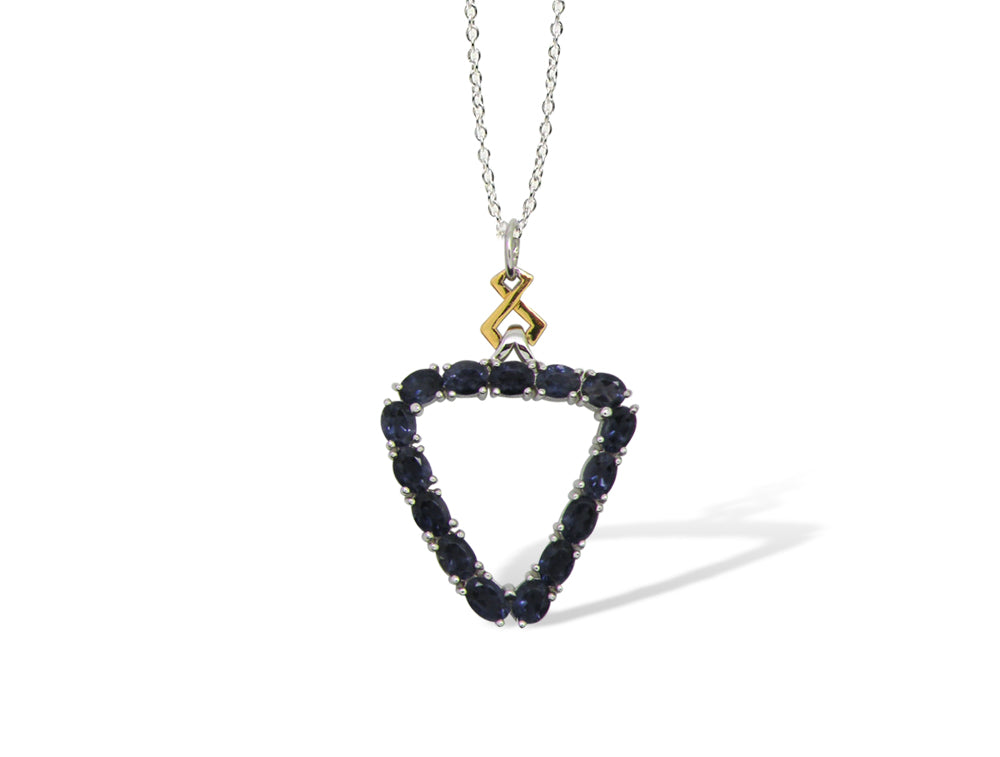 Amethyst and Blue Topaz pendant in sterling silver, style P7370 - view 3
