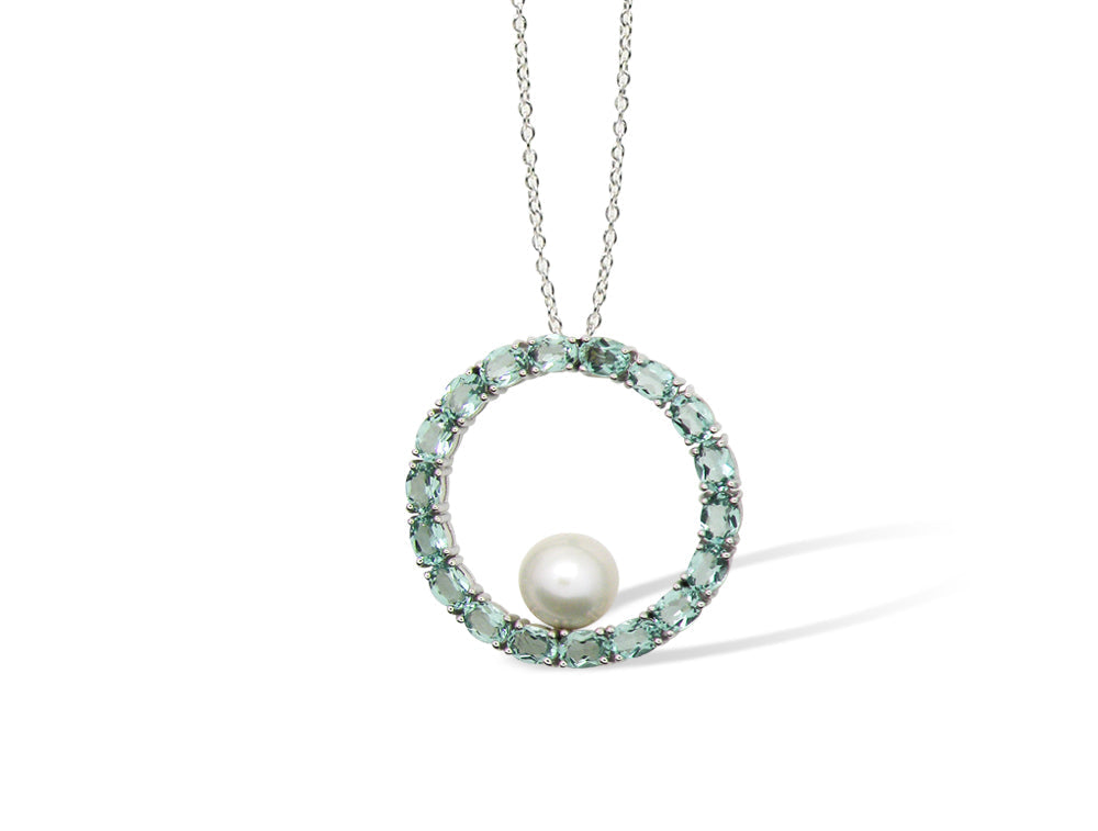 P7371 THE UNITY CIRCLE w/ PEARL PENDANT - view 2