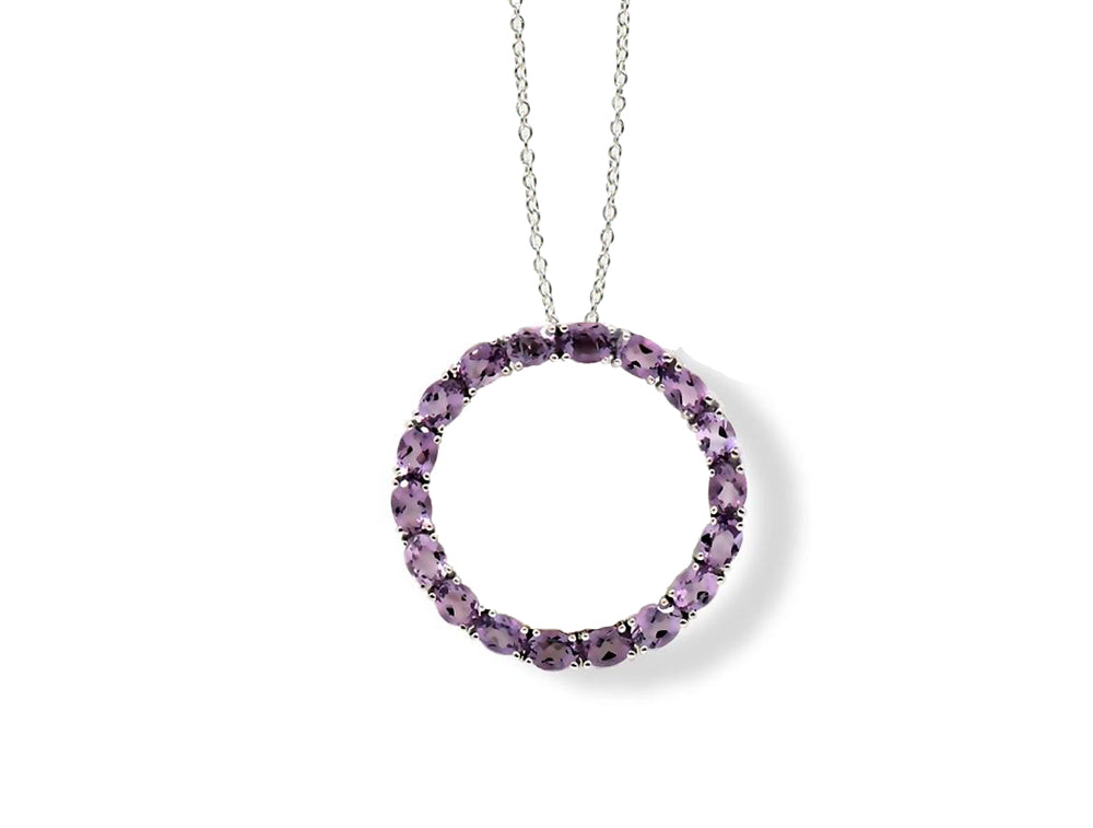 P7369 CIRCLE OF GEMSTONES PENDANT - view 2