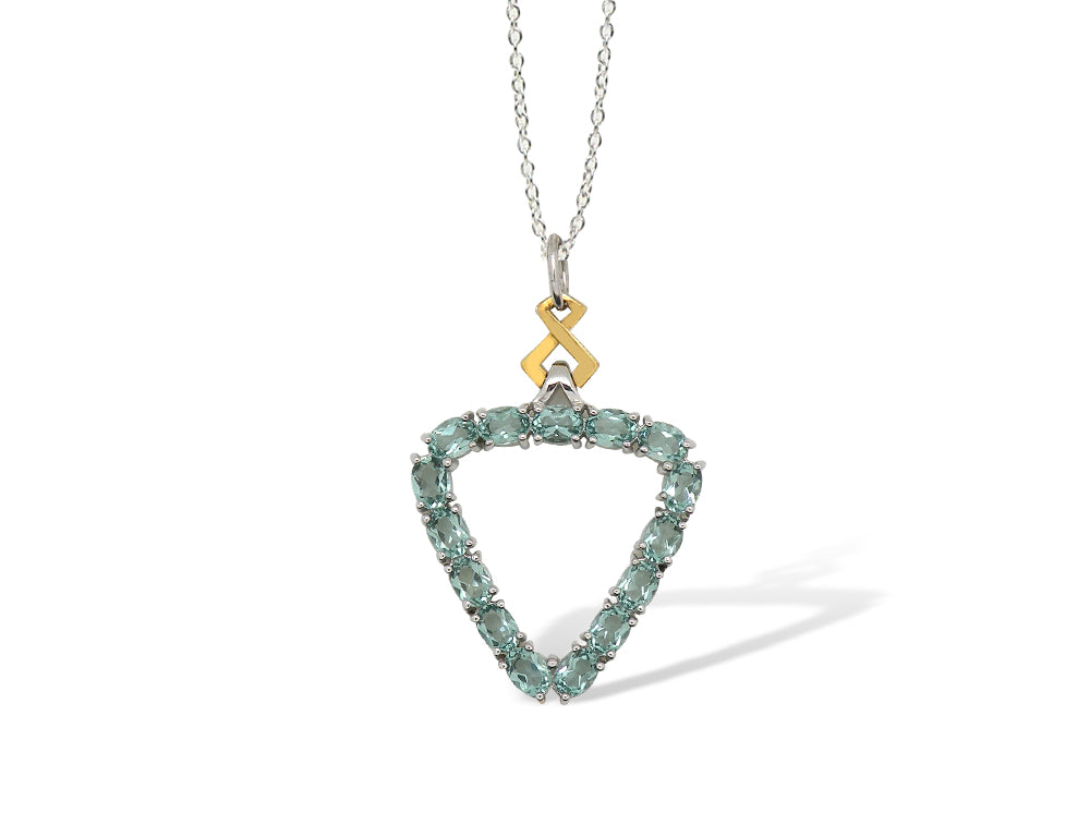Triangle Gemstone Pendant P7370 - P7370 Green Quartz - Pendant