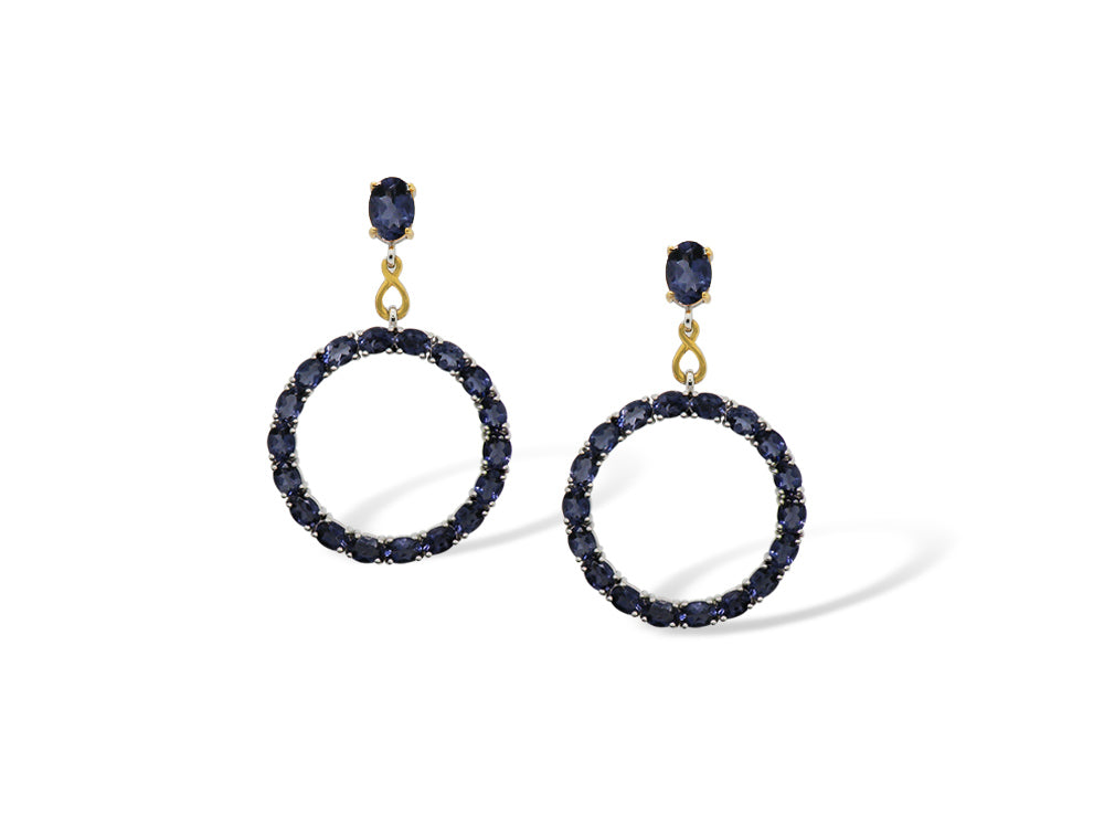 E8461 GEMSTONE CIRCLE EARRING - view 3