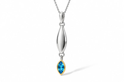 Amethyst and Blue Topaz pendant in sterling silver, style P7339