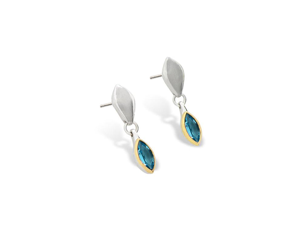 Marquise Gemstone Earring E9323 - E9323 Blue Topaz - Earring