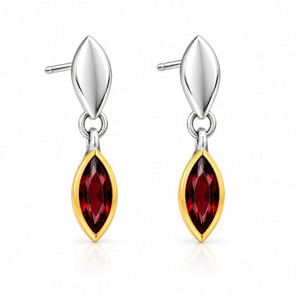 Amethyst and London Blue Topaz earrings in sterling silver, style E9323 - view 2