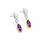 Marquise Gemstone Earrings in 925 Sterling Silver | E9323 - view 2