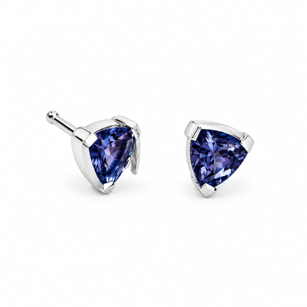 Blue Topaz and London Blue Topaz earrings in sterling silver, style E9288 - view 3