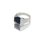 Blue Topaz and Citrine ring in sterling silver, style R5396 - view 3