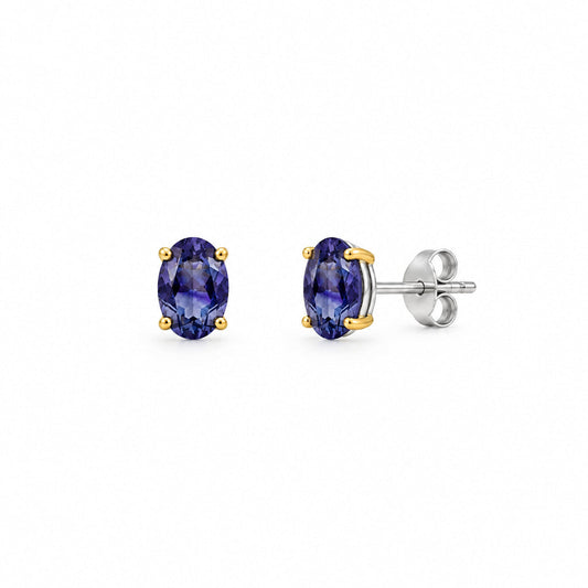 Oval Gemstone Post Earrings