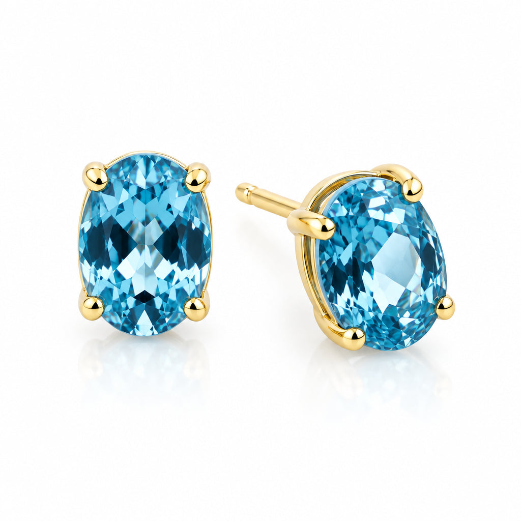 Oval Gemstone Post Earrings | E9281