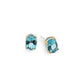 Oval Gemstone Post Earring E9281 - E9291 Blue Topaz - Earring