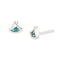 Blue Topaz and Emerald earrings in sterling silver, style E3940 - view 3