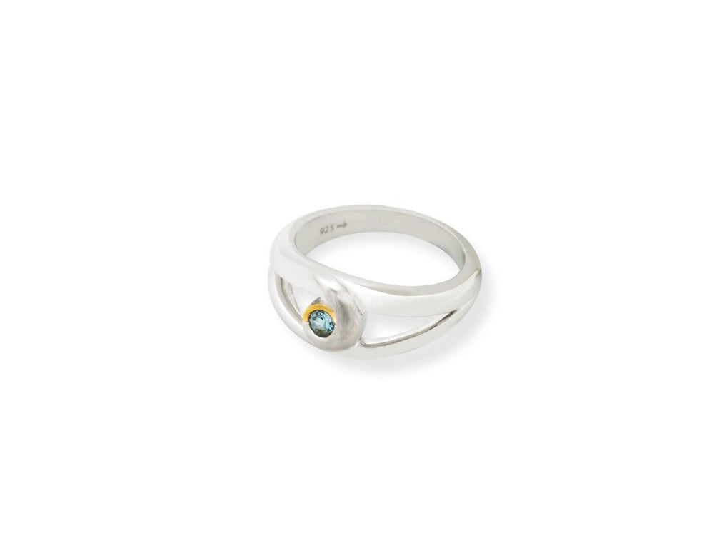 Amethyst and Blue Topaz ring in sterling silver, style R1824 - view 2