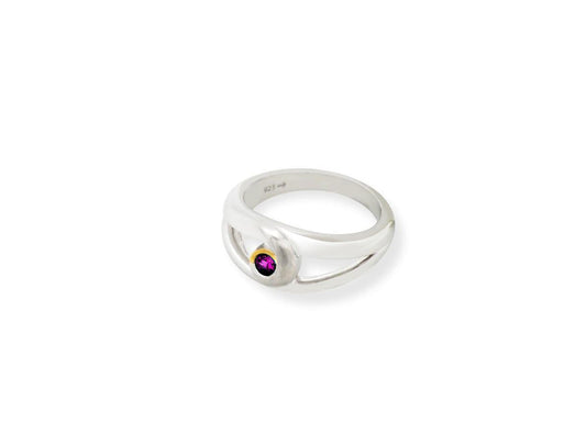 Amethyst and Blue Topaz ring in sterling silver by Joryel Vera, style R1824