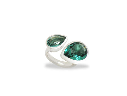 Amethyst and Citrine ring in sterling silver, style R6588 - view 2