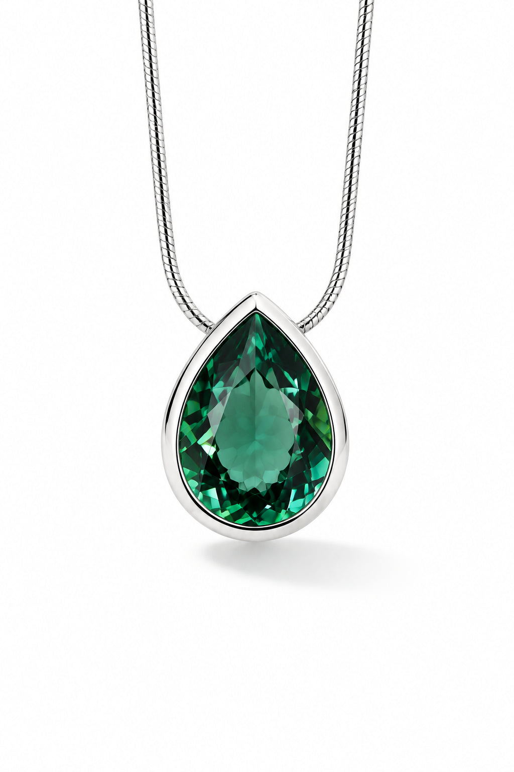 Sky Blue Topaz and Green Quartz pendant in sterling silver, style P6995 - view 2