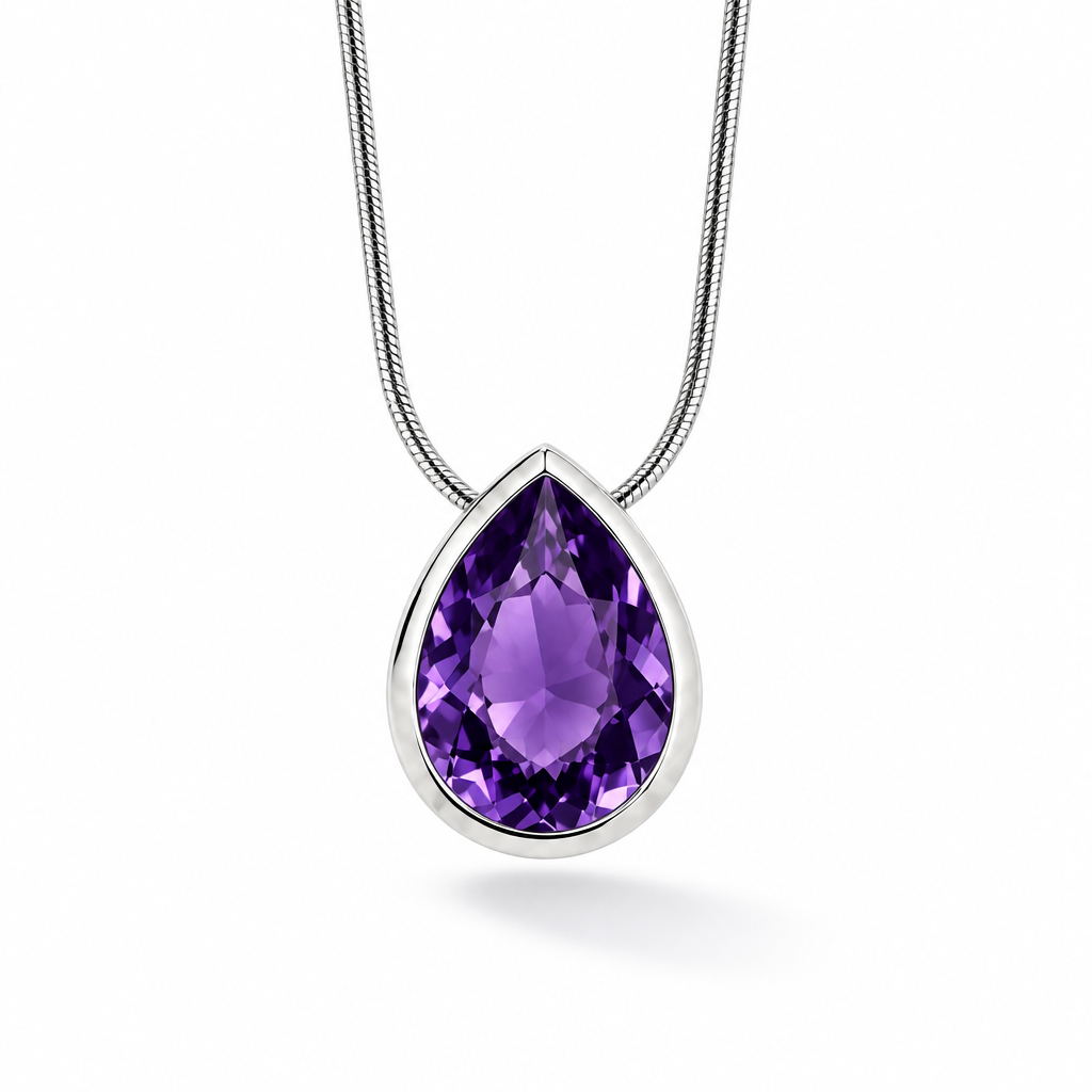 Large Gemstone Pendant in 925 Sterling Silver | P6995 - view 6