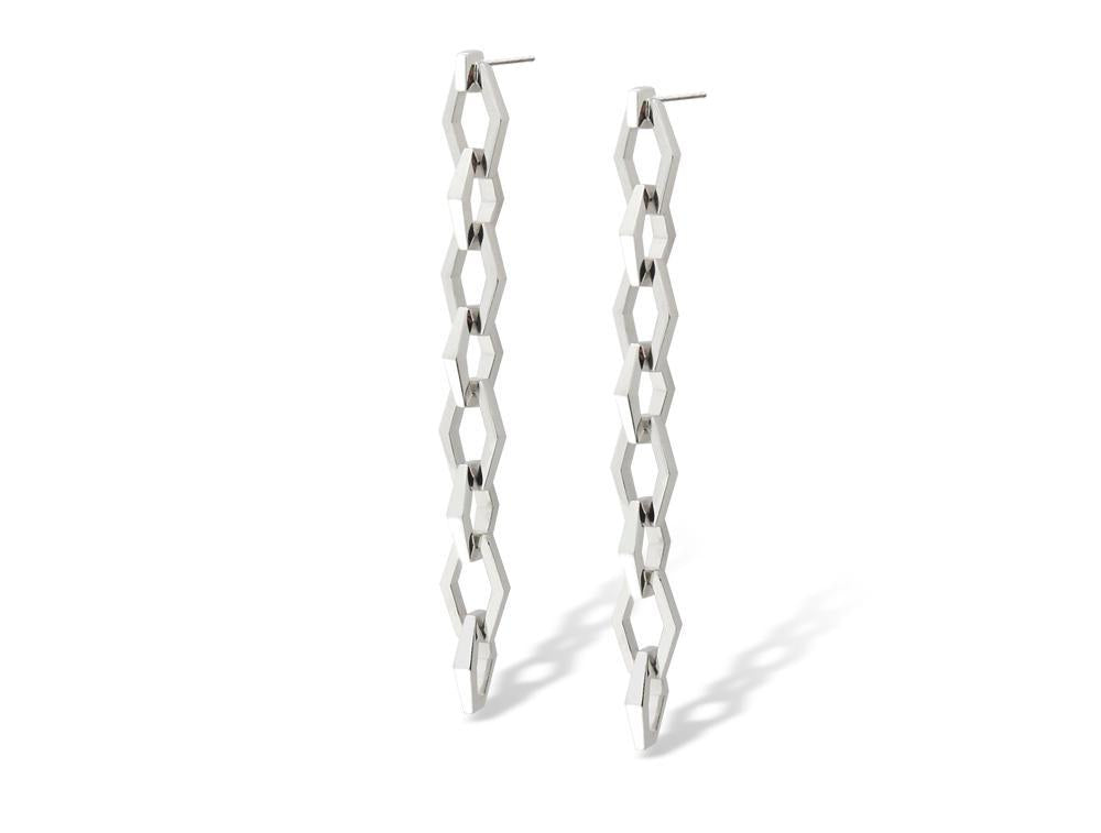 Unique Silver Link Earring E3128 - Earring