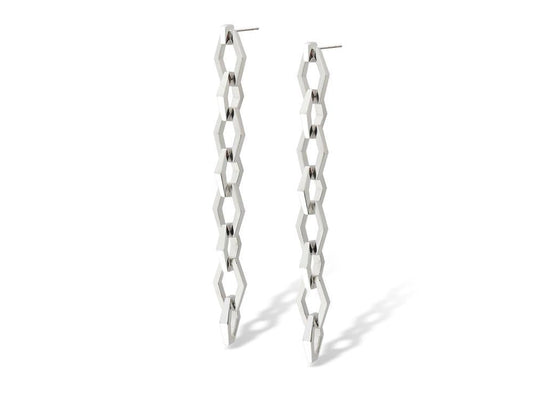 Unique Silver Link Earring E3128 - Earring