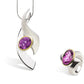 Amethyst and Blue Topaz jewelry set in sterling silver - view 2