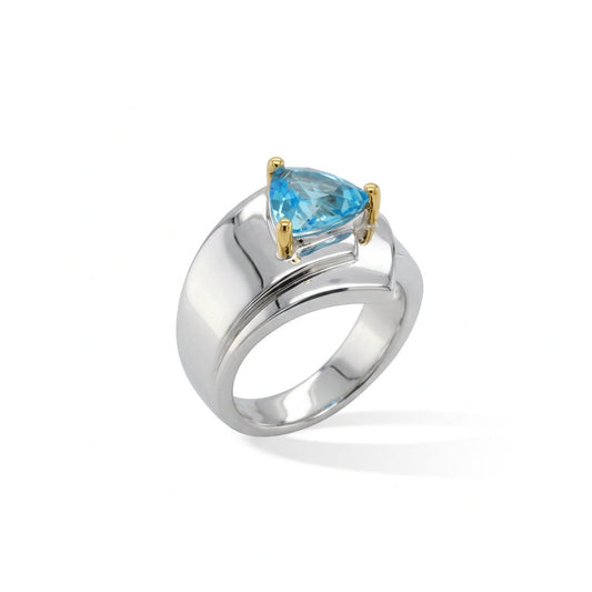 Amethyst and Blue Topaz ring in sterling silver by Joryel Vera, style R6109