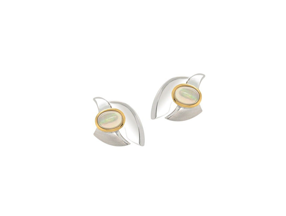Blue Topaz and London Blue Topaz earrings in sterling silver, style E9328 - view 2