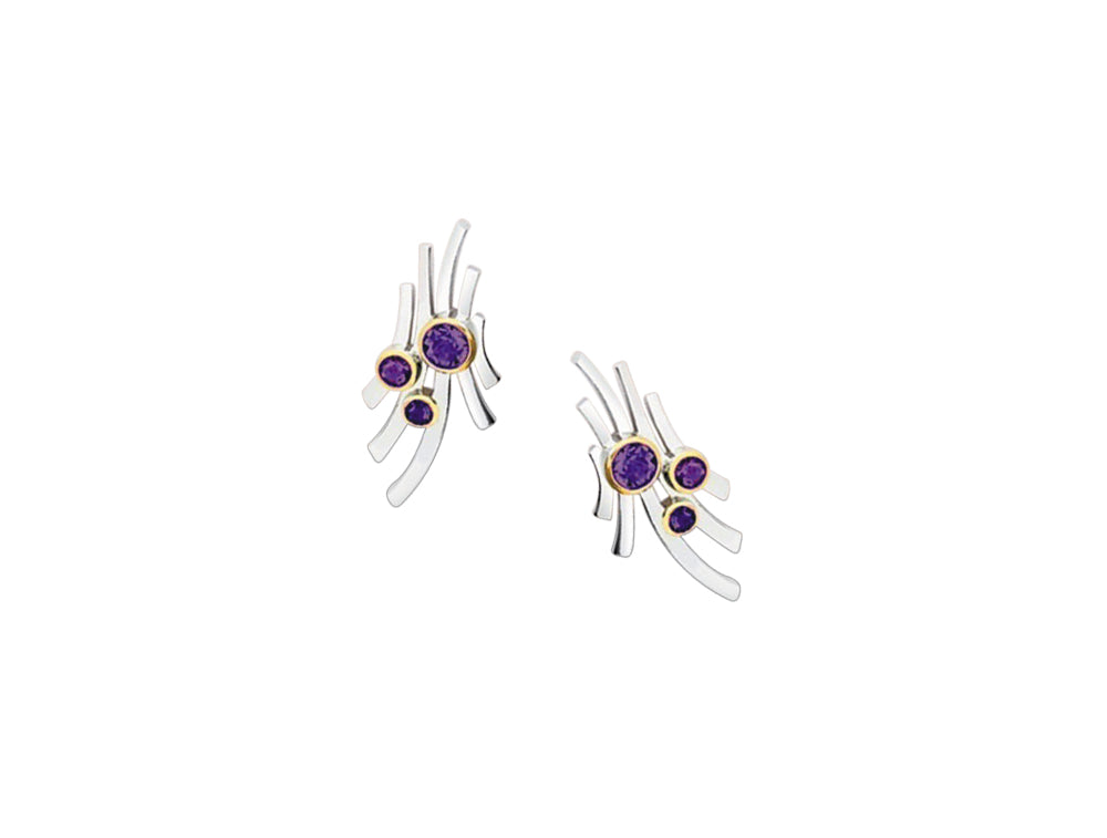 Art Jewelry Multi Stone Earring E9779 - Amethyst - Earring