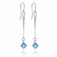 Amethyst and Blue Topaz earrings in sterling silver, style E9875 - view 2