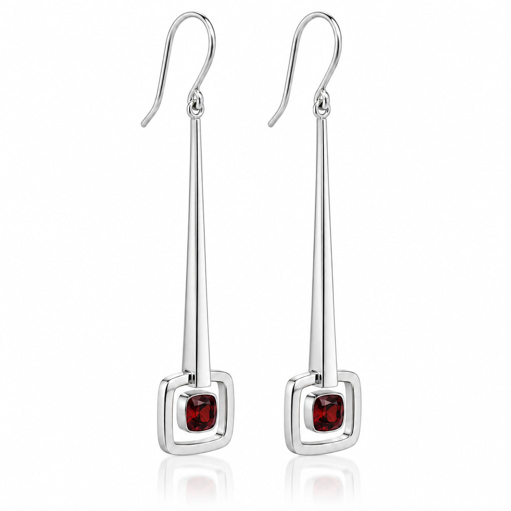 Amethyst and Blue Topaz earrings in sterling silver, style E9857