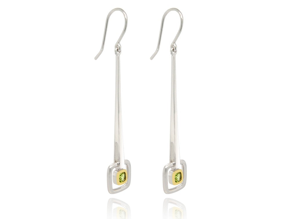 Sticks & Stones Earring E9857 - E9857 Peridot w/gold plated bezel - Earring