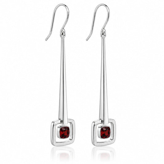 Amethyst and Blue Topaz earrings in sterling silver, style E9857