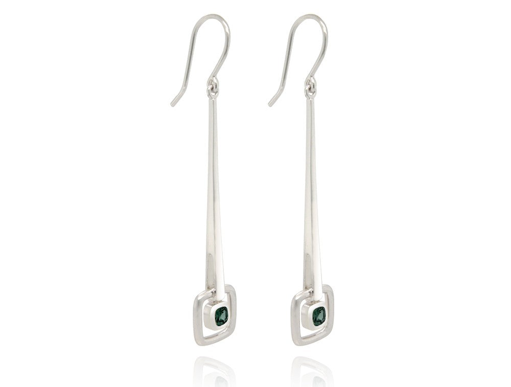 Sticks & Stones Earring E9857 - E9857 All Silver Green Quartz - Earring