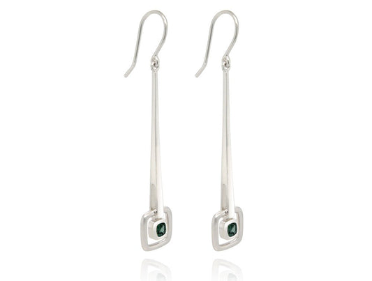 Sticks & Stones Earring E9857 - E9857 All Silver Green Quartz - Earring