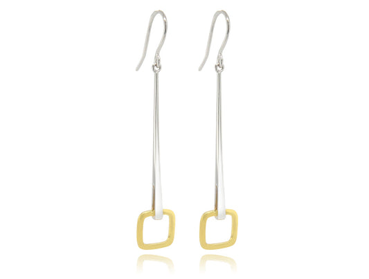 Silver Earring W/ Metal Finish Options E9858 - E9858 SILVER & GOLD - Earring