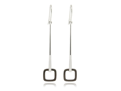 Silver Earring W/ Metal Finish Options E9858 - E9858 SILVER & BLK RHODIUM - Earring