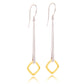 Silver Earring W/ Metal Finish Options E9858 - E9858 SILVER & GOLD (new) - Earring