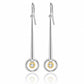 Amethyst and Clear Quartz earrings in sterling silver, style E9859