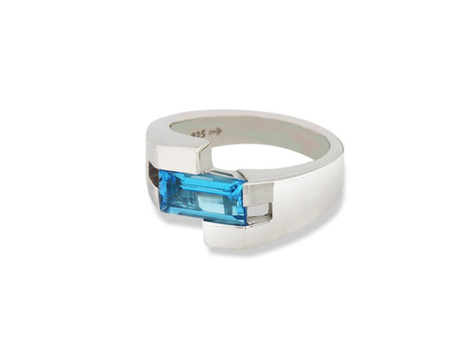 Uni- Sex Gemstone Ring R6979 - R6979 Blue Topaz - Ring