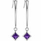 Amethyst and Blue Topaz earrings in sterling silver, style E9875 - view 3