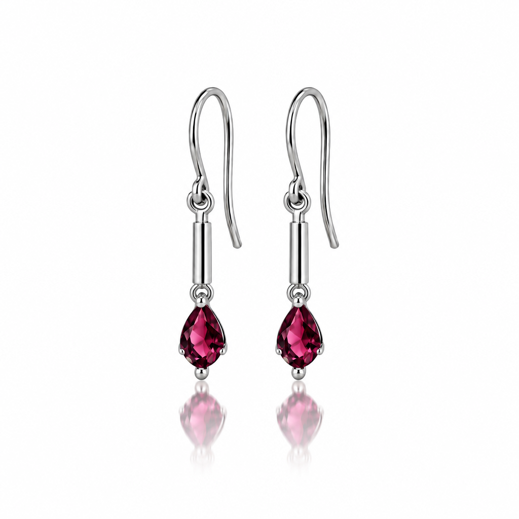 Pear Shape Gemstone Earrings in 925 Sterling Silver | E9895 - view 2