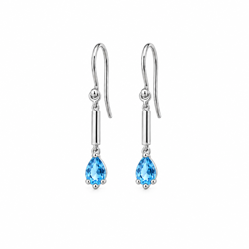 Pear Shape Gemstone Earrings in 925 Sterling Silver | E9895