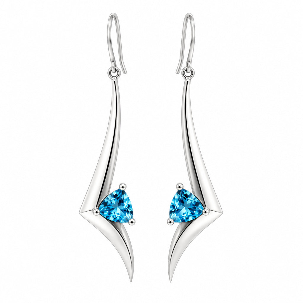 Amethyst and Blue Topaz earrings in sterling silver, style E9308