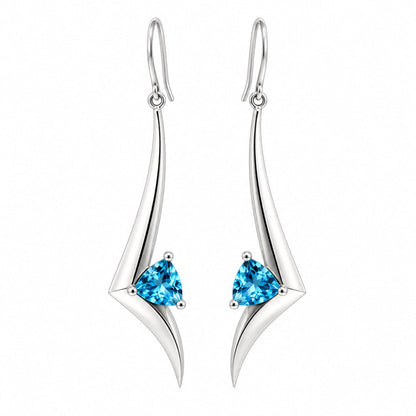 Amethyst and Blue Topaz earrings in sterling silver, style E9308