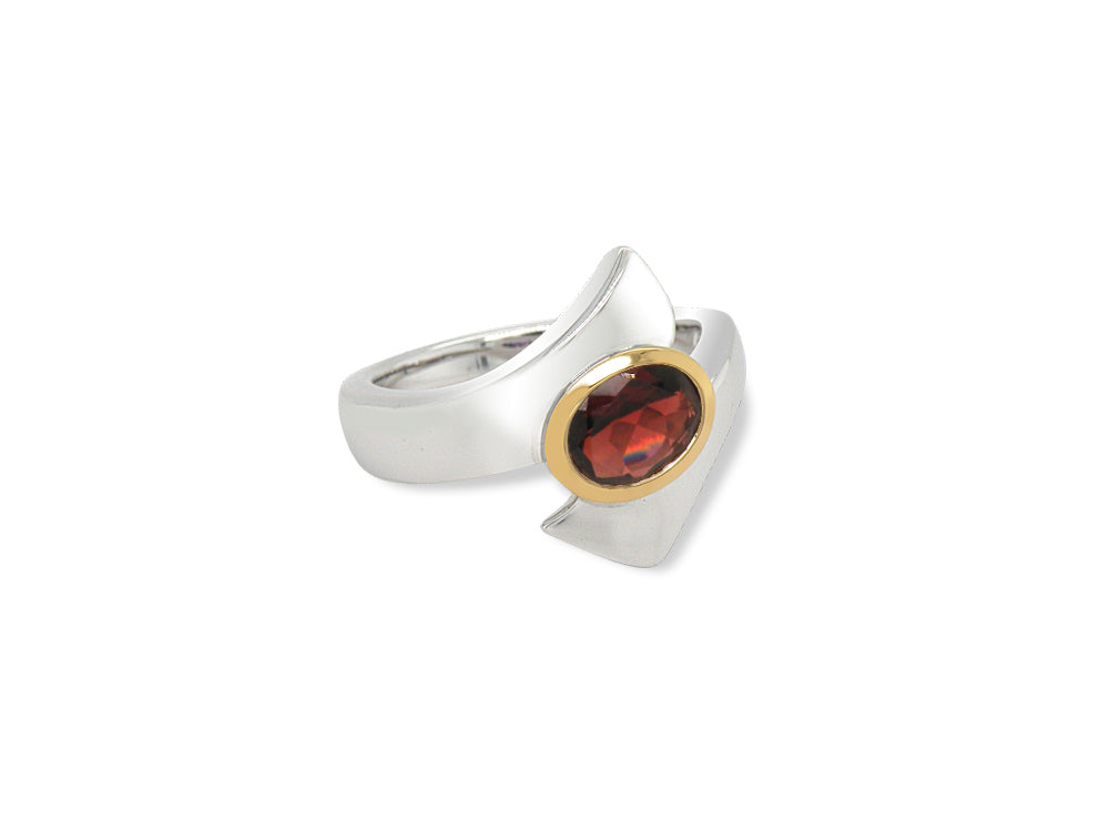 Amethyst and Blue Topaz ring in sterling silver, style R6998 - view 5