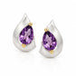 Amethyst and Blue Topaz earrings in sterling silver, style E9300 - view 5