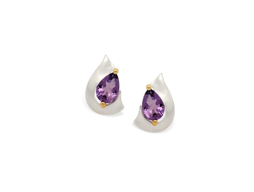 Pear Shape Gemstone Earring E9300 - E9300 Amethyst - Earring