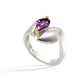 Amethyst and Blue Topaz ring in sterling silver, style R6987 - view 3