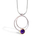 Double Circle Gemstone Pendant P6476 - P6476 Amethyst - Pendant